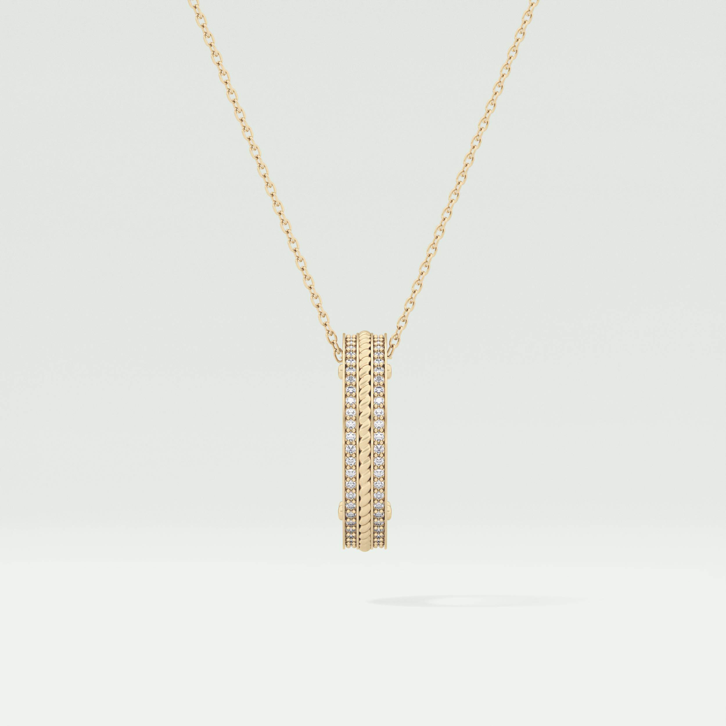 0.20 CT Round Moissanite Diamond Ring Necklace 1